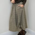 Jupe Midi Prince-de-Galles – Évasée Chic & Ceinture Intégrée