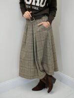 Jupe Midi Prince-de-Galles – Évasée Chic & Ceinture Intégrée