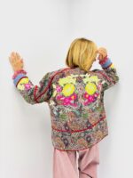 Veste kimono brodée multicolore – Élégance artisanale en 100% coton – Image 3