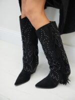 Bottes Western Femme cloutées avec franges – Image 2