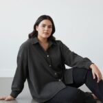 🔸 Chemise oversize  velours manches bouffantes