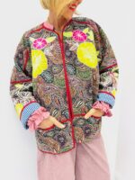 Veste kimono brodée multicolore – Élégance artisanale en 100% coton – Image 4