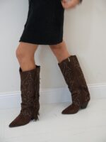 Bottes Western Femme cloutées avec franges – Image 3