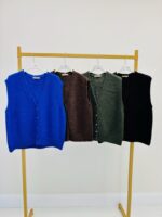 Gilet sans manches en maille duveteuse – Douceur kid mohair & style moderne – Image 4