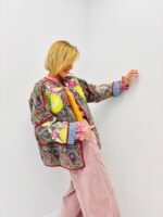 Veste kimono brodée multicolore – Élégance artisanale en 100% coton