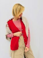Gilet sans manches en maille duveteuse – Douceur kid mohair & style moderne – Image 3