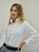 Chemise Blanche Col Volanté Coton – Élégance Moderne & Détail Couture