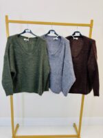 Pull col V Mohair – Douceur luxueuse & volume aérien – Image 4