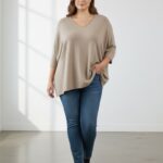 Pull oversize noir col V – Collection Grande Taille