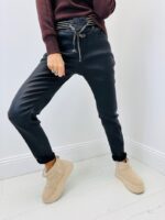 Pantalon Effet Cuir – Taille élastique & confort premium