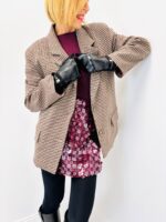 Blazer Pied-de-Poule + gants simili cuir intégrés – Look chic & moderne – Image 4