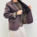 Veste Velours Côtelé Doublée Léopard – Élégance Italienne & Touche Mode