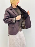 Veste Velours Côtelé Doublée Léopard – Élégance Italienne & Touche Mode