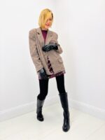 Blazer Pied-de-Poule + gants simili cuir intégrés – Look chic & moderne – Image 3