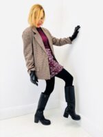 Blazer Pied-de-Poule + gants simili cuir intégrés – Look chic & moderne – Image 2