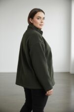 Veste polaire zippée + Pantalon jogging kaki – Confort premium & style urbain grande taille – Image 7