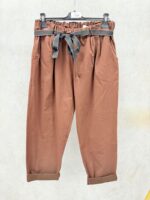 Pantalon Taille Haute Paperbag – Effet Fluide & Ceinture Contraste – Image 3