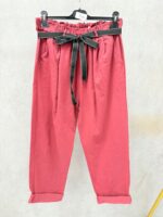 Pantalon Taille Haute Paperbag – Effet Fluide & Ceinture Contraste – Image 4