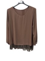 Blouse Bordeaux Double Matière – Élégance Fluide – Image 4