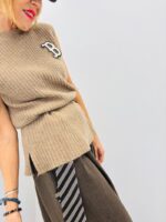 Top Sans Manches LM LULU – Maille Côtelée Chic & Ceinture Incluse – Image 4