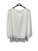 Blouse Bordeaux Double Matière – Élégance Fluide – Image 5