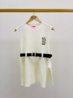 Top Sans Manches LM LULU – Maille Côtelée Chic & Ceinture Incluse – Image 2