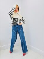 Pull Marinière Doux – Boutons & Sequins Discrets – Image 2