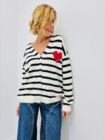 Gilet Rayé Doux “Amore” – Style Marin Chic – Image 2