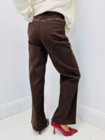 Pantalon Wide Leg Chocolat – Détails Clous & Coupe Moderne – Image 4