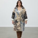 Manteau imprimé fleuri artistique – Grande Taille
