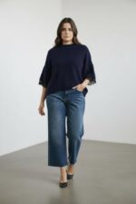 Pull grande taille femme – Maille bouclée oversize, col V & couleurs tendance