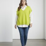 Pull sans manches grande taille – Coupe oversize, maille douce et boutons latéraux