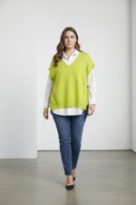 Pull sans manches grande taille – Coupe oversize, maille douce et boutons latéraux