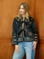 Veste Velours Matelassée Brodée – Élégance Folk & Douceur Premium – Image 2