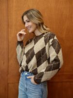 Pull Oversize Motif Losanges "Burlington" – Doux, Chaud & Ultra Tendance