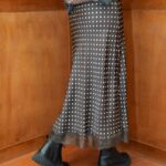 Jupe Longue Satinée à Pois – Finesse Italienne en Viscose & Soie (Made in Italy)