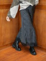 Jupe Longue Satinée à Pois – Finesse Italienne en Viscose & Soie (Made in Italy) – Image 5