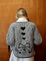 Veste Matelassée Vichy Noir & Blanc – 100% Coton & Broderies Artisanales – Image 5