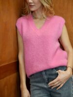Débardeur Maille Douce Col V – 30% Kid Mohair & 20% Laine Made in Italy – Image 6