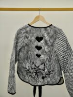 Veste Matelassée Vichy Noir & Blanc – 100% Coton & Broderies Artisanales – Image 3