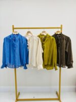 Chemise en Toile de Coton à col victorien et volants délicats – Image 2