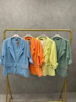 Veste maille souple esprit blazer étoile scintillante – Grande taille – Image 9