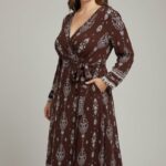 Robe longue imprimée bohème grande taille