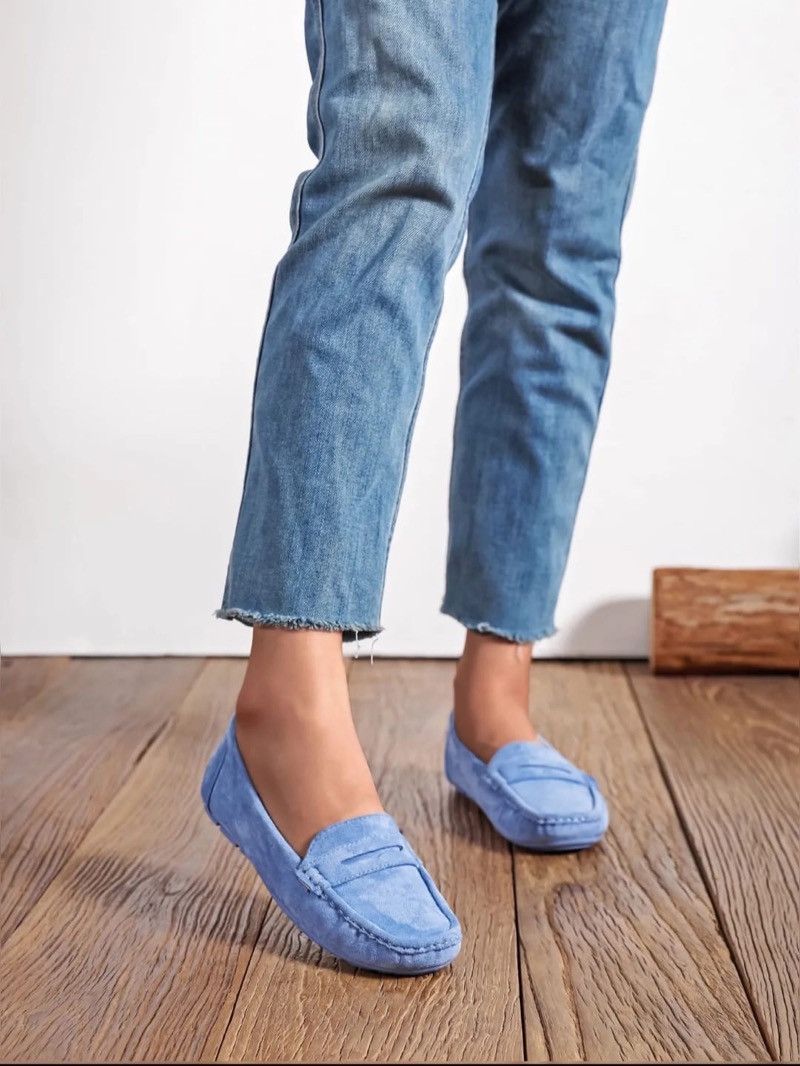 223febdd-a569-4254-8316-fe42da27d209 Mocassins Souples en Matière effet Daim – Image 1