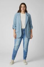 Veste maille souple esprit blazer étoile scintillante – Grande taille – Image 2