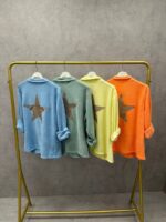 Veste maille souple esprit blazer étoile scintillante – Grande taille – Image 8