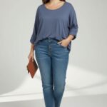 Haut maille douce bleu – Confort premium & coupe flatteuse grande taille (Copie)