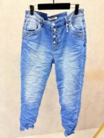 Jean Grande Taille Bleu Froissé à Boutonnage Apparent – Style & Confort Urbain – Image 4