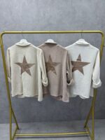 Veste maille souple esprit blazer étoile scintillante – Grande taille – Image 6