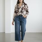 Chemise imprimé tacheté – Élégance audacieuse et coupe fluide (grande taille)